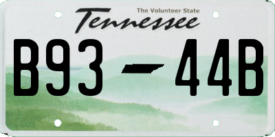 TN license plate B9344B