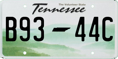 TN license plate B9344C
