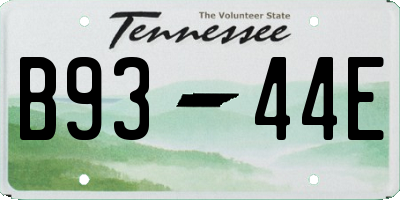 TN license plate B9344E