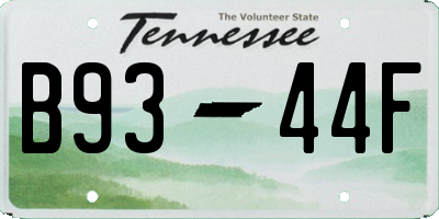 TN license plate B9344F