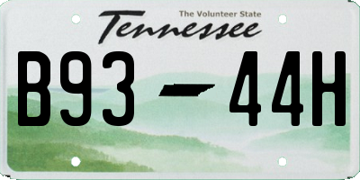 TN license plate B9344H