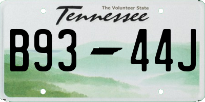 TN license plate B9344J