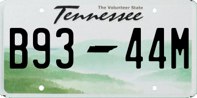 TN license plate B9344M