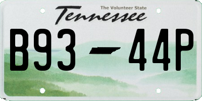 TN license plate B9344P