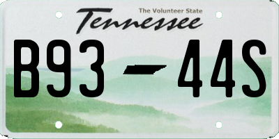 TN license plate B9344S