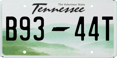 TN license plate B9344T
