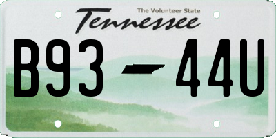 TN license plate B9344U
