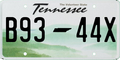 TN license plate B9344X