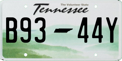 TN license plate B9344Y