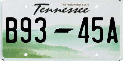 TN license plate B9345A