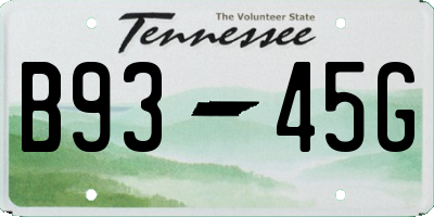 TN license plate B9345G