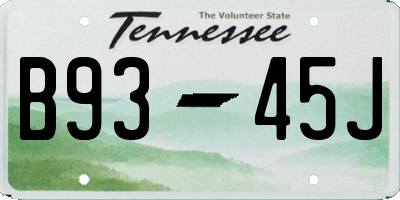 TN license plate B9345J