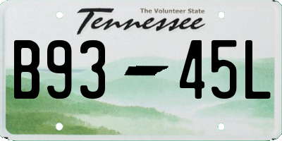 TN license plate B9345L