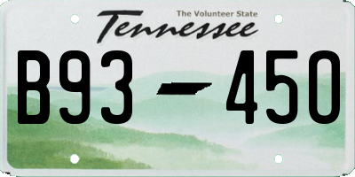 TN license plate B9345O