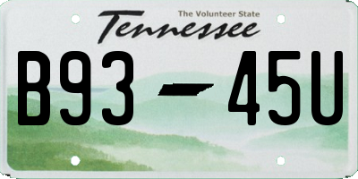 TN license plate B9345U