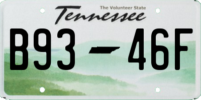 TN license plate B9346F