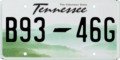 TN license plate B9346G
