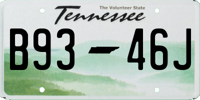 TN license plate B9346J