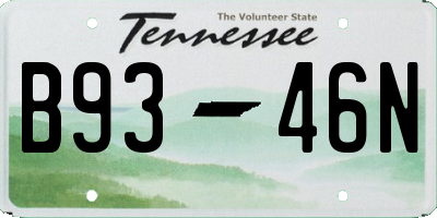 TN license plate B9346N