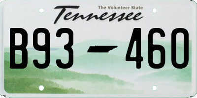 TN license plate B9346O