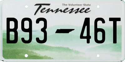 TN license plate B9346T