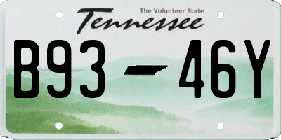 TN license plate B9346Y