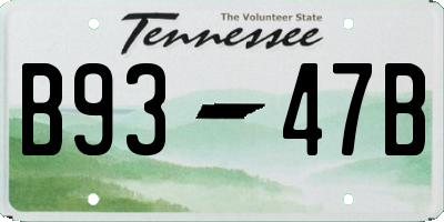 TN license plate B9347B