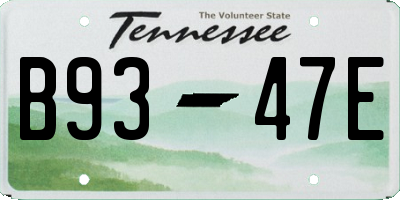 TN license plate B9347E
