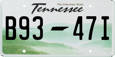 TN license plate B9347I