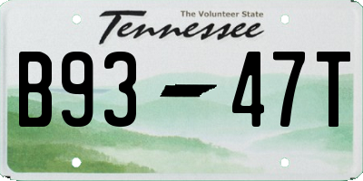 TN license plate B9347T
