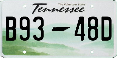 TN license plate B9348D