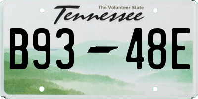 TN license plate B9348E