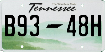 TN license plate B9348H