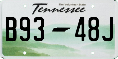 TN license plate B9348J