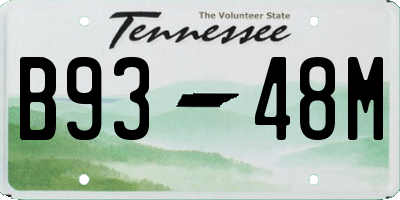 TN license plate B9348M