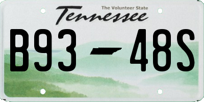 TN license plate B9348S