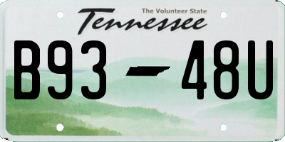 TN license plate B9348U