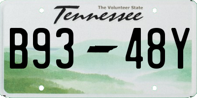 TN license plate B9348Y