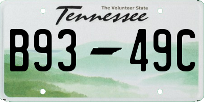 TN license plate B9349C