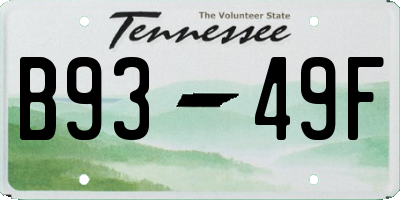 TN license plate B9349F