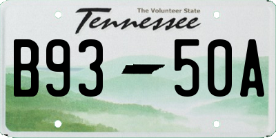 TN license plate B9350A
