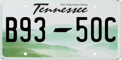 TN license plate B9350C