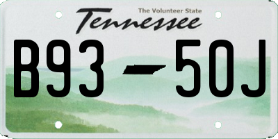 TN license plate B9350J