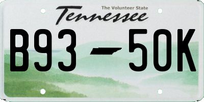 TN license plate B9350K
