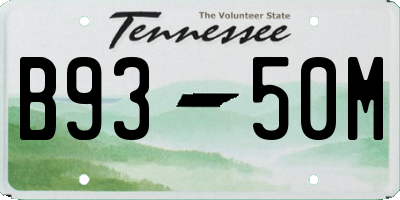 TN license plate B9350M
