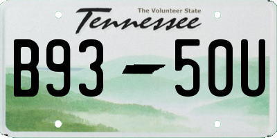 TN license plate B9350U