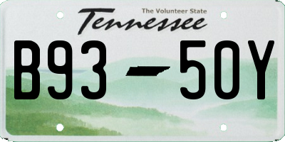 TN license plate B9350Y