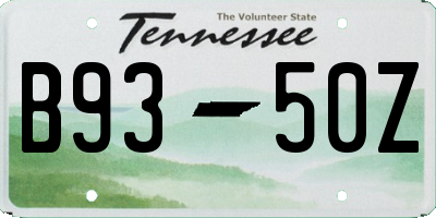 TN license plate B9350Z