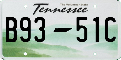 TN license plate B9351C