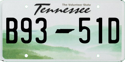 TN license plate B9351D